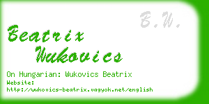 beatrix wukovics business card